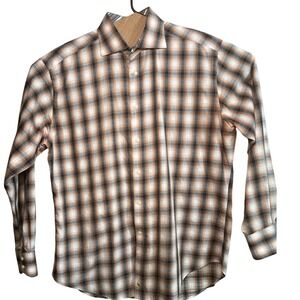 Tailorbyrd Men's Plaid Long Sleeve Button Down Shirt Cotton Blend Size Large